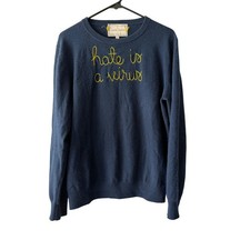 Lingua Franca Hate Is A Virus Cashmere Sweater Size L picture