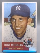 1953 Topps Tom Morgan #132 New York Yankees Surface And Corner Wear Great Color picture