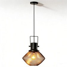 Pendant Lights 14'' Industrial Metal Wrought Mesh Chandelier Living Room Fixture picture