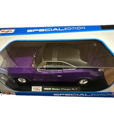 Maisto Dodge Charger R/T 1969 1:18 Diecast Car Purple/Black Special Ed Boxed.  picture