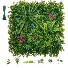 Uimoso Artificial Plant Wall Panels 12PCS 20 x 20 in Greenery Backdrop picture