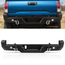 Fits 2016-23 Toyota Tacoma Steel Rear Bumper W LED Lights D-rings NO Sensor Hole picture