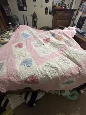Antique Beautiful  Handmade Patchwork butterfly  Quilts size 84x65 inches picture