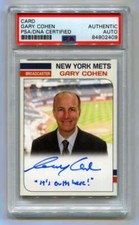 Gary Cohen SNY Broadcaster Custom Card Outta Here Signed PSA Authentic Auto picture