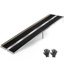 Uimoso Portable 10FT Aluminum Folding Ramp for Wheelchairs Non-Slip 800 lbs Load picture