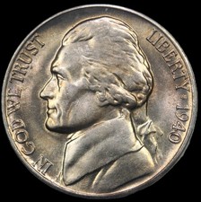 1940-D 5C Jefferson Nickel- CHOICE GEM BU FULL STEPS / - SMH-158 picture