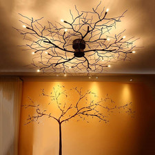 Modern Tree Branch Vine Chandelier Black Decorative Pendant Lighting 36