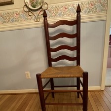 Vintage Dining Chairs Cherry Ladder Back Rush Early American Gorgeous buy 1 or 6 picture