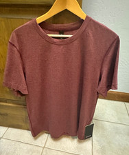 lululemon Soft Jersey Men's Crew Neck T-Shirt Burgundy L Stretch Classic Fit picture
