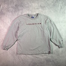 Vtg Champion Sweatshirt Crewneck Thrashed Distressed Y2K Gray picture