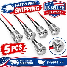 5-Pcs 12 mm Momentary Push Button Switch Waterproof Push Button Switch Round picture