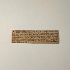 The Lumber Mercantile Assn William Clancy Chicago IL 1888 MN Clipping 5AK9-S23 picture
