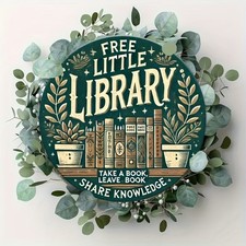 1pc Vintage-Inspired 'FREE LITTLE LIBRARY' 8x8