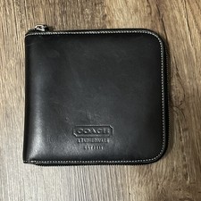 Vintage COACH Black Leather Travel CD DVD Case Holder picture