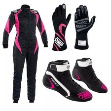 New Women's PINK Go Kart Racing Suit, Shoes & Gloves | Level 2 | Free Balaclava picture