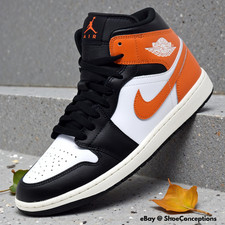 Nike Air Jordan 1 Mid Black White Starfish Sail DQ8426-801 Men's Size NEW picture