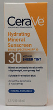 CeraVe Hydrating Mineral Sunscreen SPF 30, Medium Sheer Tint, Exp. 12/2026 picture