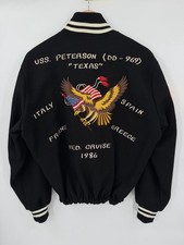 Vintage USS Peterson DD-969 Texas Aircraft Carrier Sailor Size Large Jacket picture