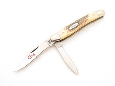 Vintage 1978 Case XX 52087 Jack Red Letter Stag Handle Folding Pocket Jack Knife picture