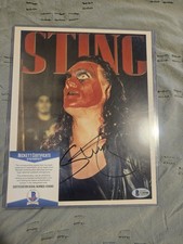 ​STING Signed Auto 8x10 Photo Wolfpac Red Face Paint WCW NWO Beckett BAS V58980 picture