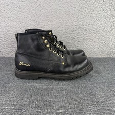 Gorilla Work Boots Mens 9D Black Leather Commando Sole Brutally Strong Brass picture