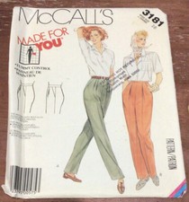 McCall’s Made For You Pattern 3181 Misses’ Tummy Control Pants Size 16 Uncut picture