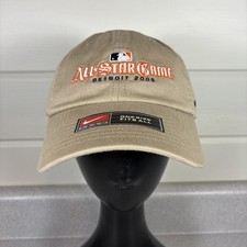 NEW Vintage Nike 2005 Detroit MLB All Star Game Khaki Adjustable Hat Cap Retro picture