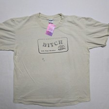 Vintage Certified Bitch Graphic T Shirt Mens XL White Funny Distressed Tee 90s picture