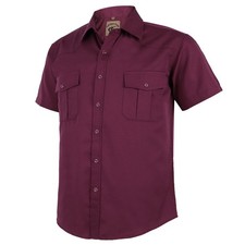 ⁠CoevalsClub Mens Short Sleeve Plaid Western Shirt Pearl Snap Button Down shirts picture