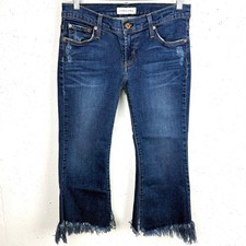 James Jeans Womens Kiki Cropped Flare Jeans Freedom Fray 5 Pocket 28 Petite picture
