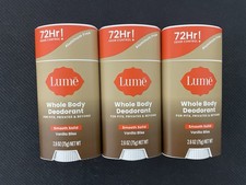 3x Lume Whole Body Deodorant Smooth Solid VANILLA BLISS 2.6oz (3 Pack) NEW picture