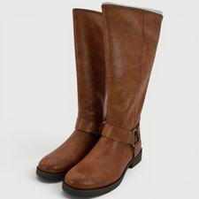 Frye & Co. Kellie Harness Women's Size 8 Cognac Riding Boots NIB picture
