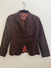 Talbots brown fine wale corduroy blazer women's size 6P picture