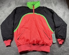 Vtg 80s Outrageous P5000 Windbreaker Pullover Unisex S NWT Neon Colorblock picture