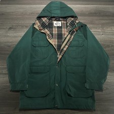 Vintage 80s Woolrich Jacket Mens Large Green Nylon Hooded Lined Parka Outdoor picture