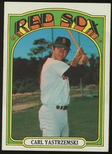1972 Topps #37 Carl Yastrzemski Boston Red Sox HOF Sharp But Gum Stain on Back picture