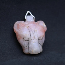 Rare Ancient Egyptian Antiquities Sekhmet Agate Gemstone Necklace Egyptian BC picture