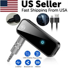 USB Wireless Bluetooth 5.0 Transmitter Receiver 2in1 Audio Adapter 3.5mm Aux Car picture