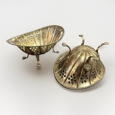 PAIR Antique Black Starr & Frost Pierced Footed Sterling Silver Dish picture