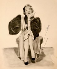 Star/Subject / ORIGINAL DRAWING MARLENE DIETRICH / SIGNED / ARTIST DOROTHY 1954 picture