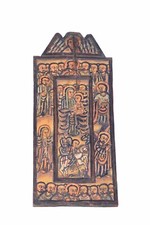 Antique Ethiopian Orthodox Coptic Wood Icon Altar Painted Biblical Paintings picture