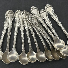 Set of 12 - Gorham Sterling Strasbourg Pattern Salt Spoons - Antique No Monogram picture
