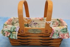 Longaberger 1999 Woven Memories Basket, Liner, Protector, and Brochure picture