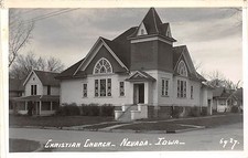 B10/ Nevada Iowa Ia Real Photo RPPC Postcard  c40s Christian Church picture