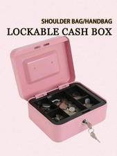 1pc Locking Medium Steel Cash Box Money Tray Lock Box Gift picture