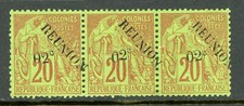 Reunion 1891 French Colonial Overprint 02¢/20¢ Red 