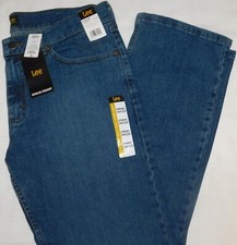LEE Regular Straight Jeans Stretch Regular in Seat and Thigh NWT Steadfast Blue picture