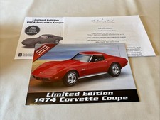 Danbury Mint 1974 Chevrolet Corvette Coupe L.E. Rare Brochure Only 1:24 picture