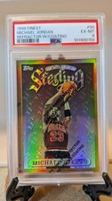 MICHAEL JORDAN 1996-97 TOPPS FINEST BRONZE REFRACTOR PSA 6 CARD #50  W/ PEEL picture