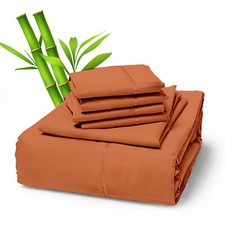 6 Piece Premium Bamboo Sheet Set, Deep Pockets, 50 Colors, 2200 Count, Soft picture